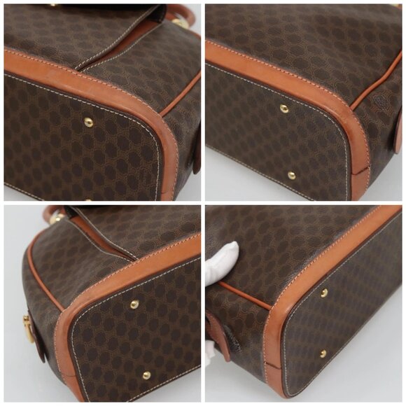 CELINE Macadam Canvas Hand Bag PVC Leather Brown Gold Auth - Picture 16 of 16
